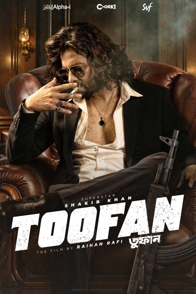 SHAKIB KHAN: ‘TOOFAN’ FIRST LOOK IS HERE... #SVFEkush unveils #FirstLook of #ShakibKhan from #Toofan - also stars #MimiChakraborty and #MasumaRahmanNabila... 
Directed by #RaihanRafi - #Toofan is Produced by #SVF, #Alpha_i and #Chorki... Eid-Ul-Adha 2024 Release...