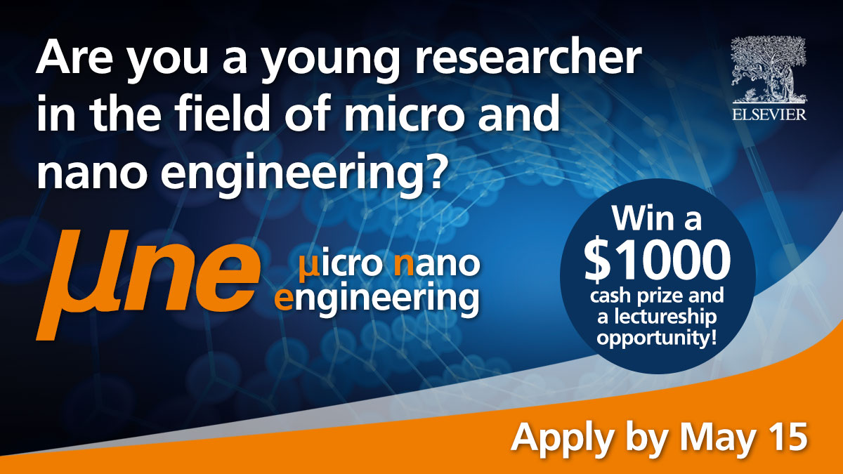 The #award nominations for the Micro and Nano Engineering Young Investigator Award and Lectureship are now open! For a chance to present at the 2024 MNE Conference in France, and win $1,000, submit your application here: spkl.io/6019403fb #Microsystems #NanoEngineering