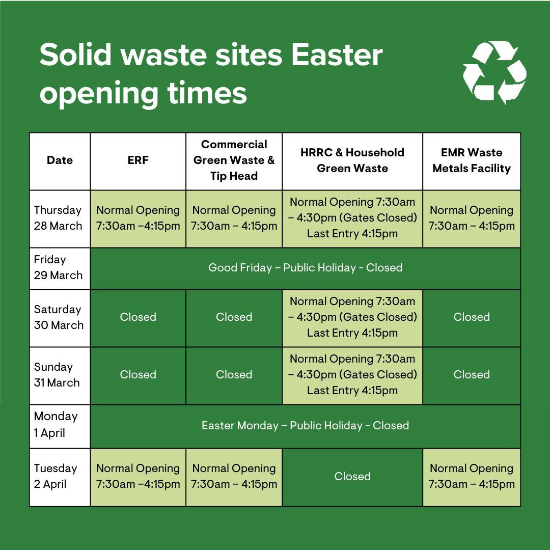 ♻️ Solid waste site Easter opening times ♻️ @govjsyie