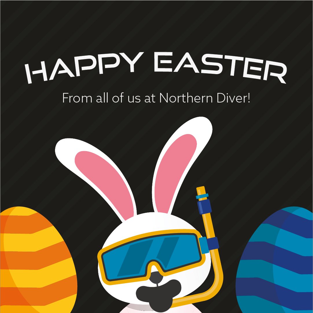 𝐇𝐀𝐏𝐏𝐘 𝐄𝐀𝐒𝐓𝐄𝐑 to all our customers and followers! 🐰🥚 We hope you have an egg-cellent day! 🤿💦 #northerndiver #easter #eastereggs #eggs #scuba #diving #diver #scubadiving #dive