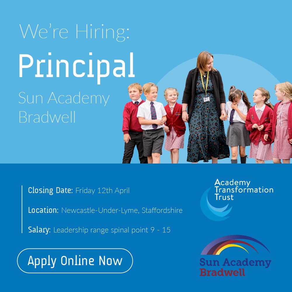 Think you have what it takes to make @Sunbradwell our first outstanding primary academy? We need an ambitious and experienced principal to lead a strong and supportive team on the next stage of this journey. Find out more & apply: mynewterm.com/school/Sun-Aca… #headteacher #edujobs