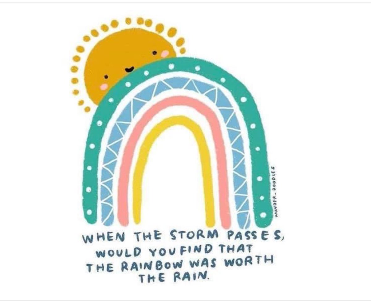 The pain we endure in life sometimes brings us closer to where we want to be and can helps others in their difficult journey , for me that is the rainbow after the rain #posttraumaticgrowth #compassion