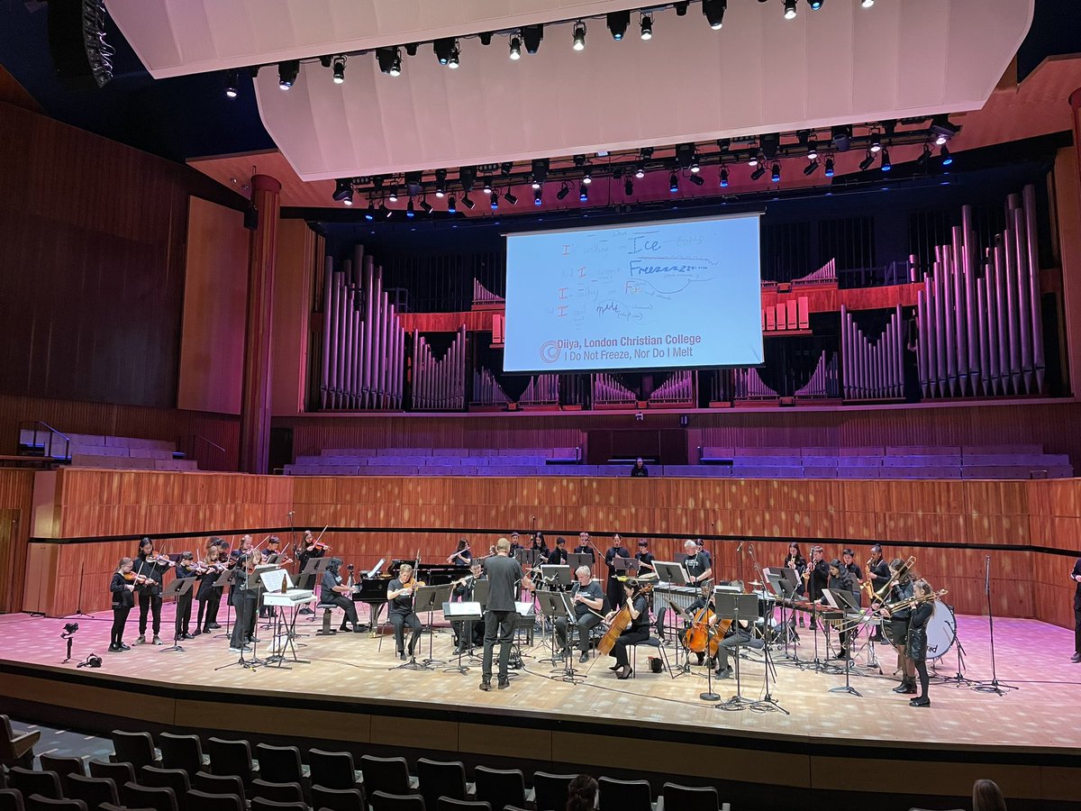 Fun at the Royal Festival Hall this morning with young musicians from EMS, @haringey_music and @wfmusichub alongside @Ldn_Sinfonietta!