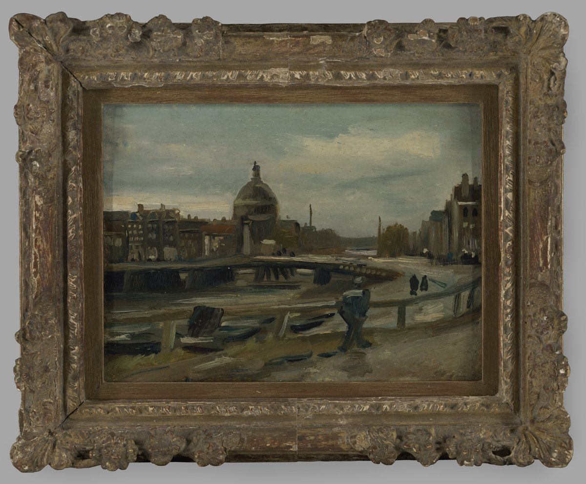 From today #vangogh 's View of Amsterdam from Central Station (1885) will hang (on long loan) in #Amsterdam 's @rijksmuseum. It was painted while the #artist was on his way to visit the newly opened...Rijksmuseum!