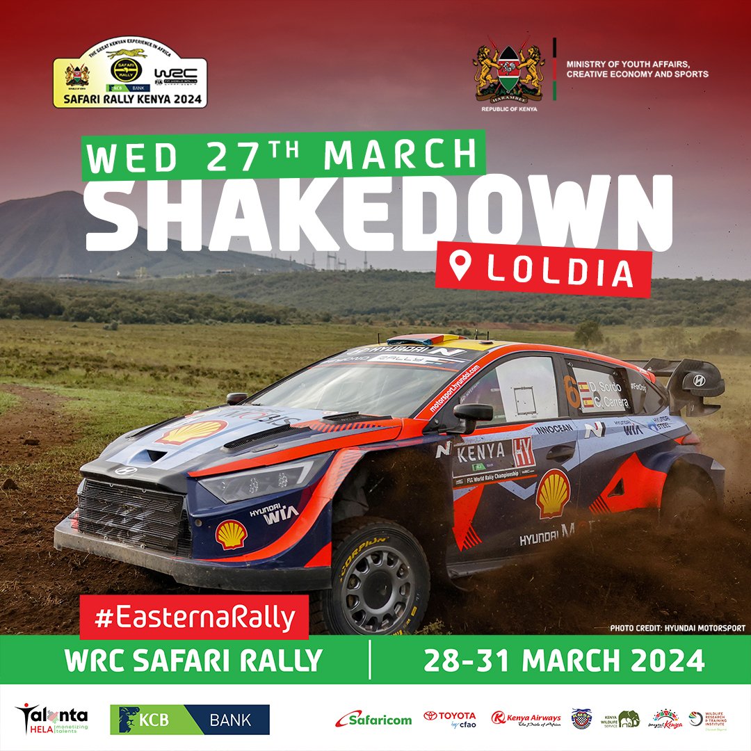 The shakedown in Loldia, Naivasha. The shakedown allows drivers to get a feel of the local terrain and adjust their cars accordingly. It is a precursor to the main event which will be flagged off tomorrow at @KICC_Kenya after that mchoche #TwendeVasha
