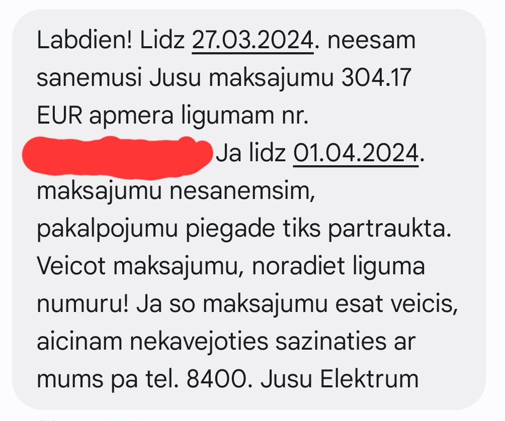 Kretīnisma paraugstunda - uzņēmums ~20 gadus ir Elektrum klients, pirmoreizi (tehnisku iemeslu dēļ) tiek kavēta rēķina apmaksa un jau nepilnu 10 dienu kavējuma dēļ sola atslēgt elektrību. Jums <a href="/ElektrumLV/">Elektrum</a> konkurences joprojām par maz?