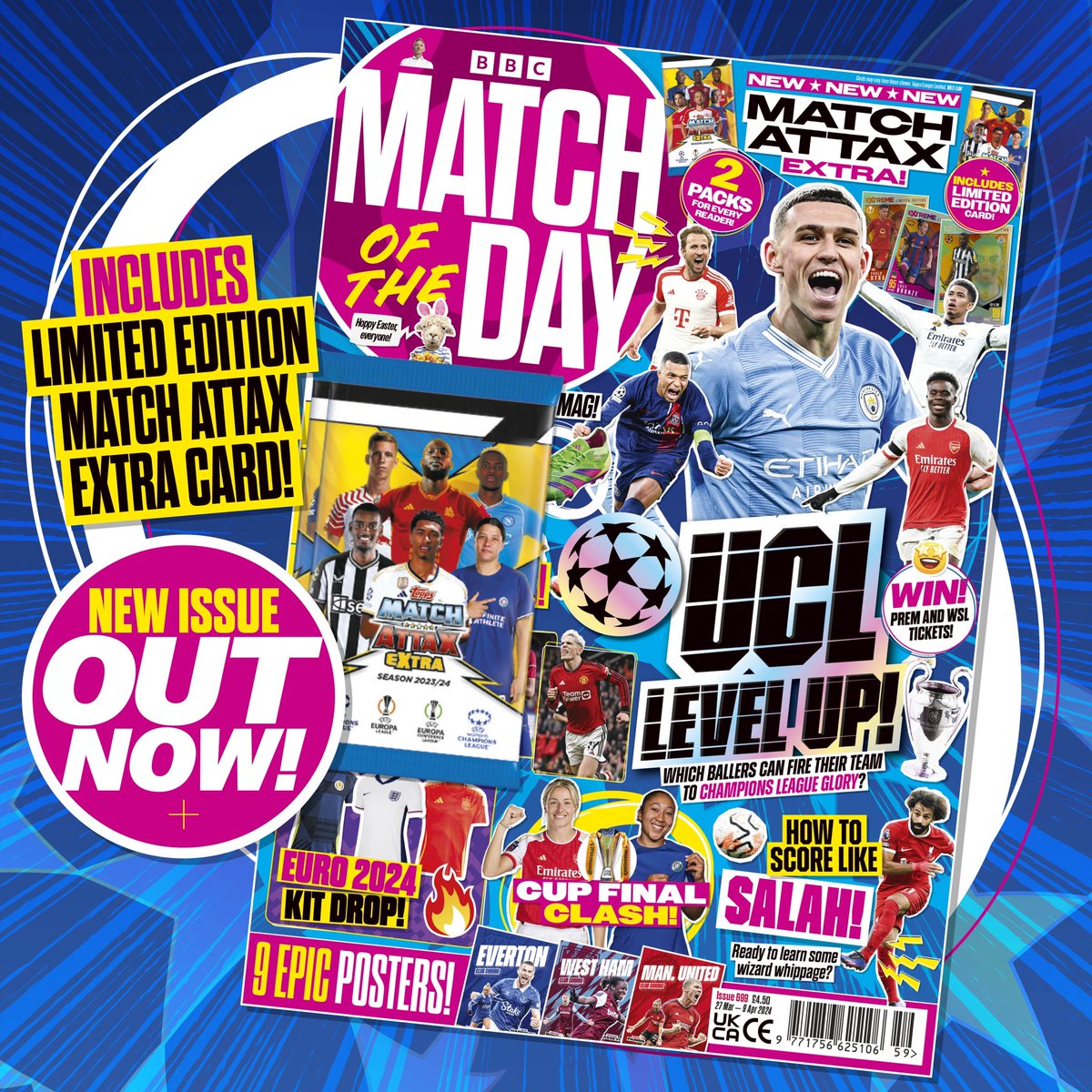 🏆🕹️ 𝑼𝑪𝑳 𝑳𝑬𝑽𝑬𝑳 𝑼𝑷! 🕹️🏆 ⬇️ Inside our new issue… 👑 Champions League game-changers! 🔥 New boots and kits! 😱 Win Prem and WSL tickets! 🤣 Bags of LOLs and quizzes! Plus TWO packs of @ToppsMatchAttax Extra - including a Limited Edition! 👀 OUT NOW! 👀