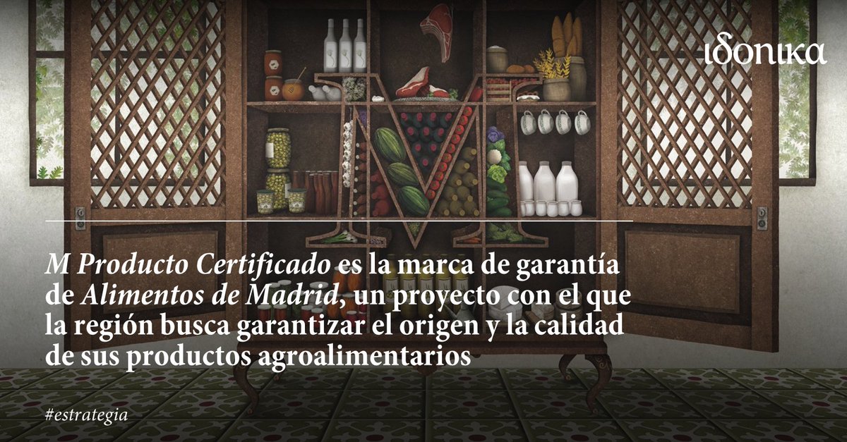 ¿Has visto alguna vez, al comprar productos de #Madrid, un sello a modo de azulejo en el que se puede encontrar una letra M? 🍴 M PRODUCTO CERTIFICADO es una propuesta creada por Idonika en el año 2014 en colaboración con #AlimentosdeMadrid y productores locales 🤝