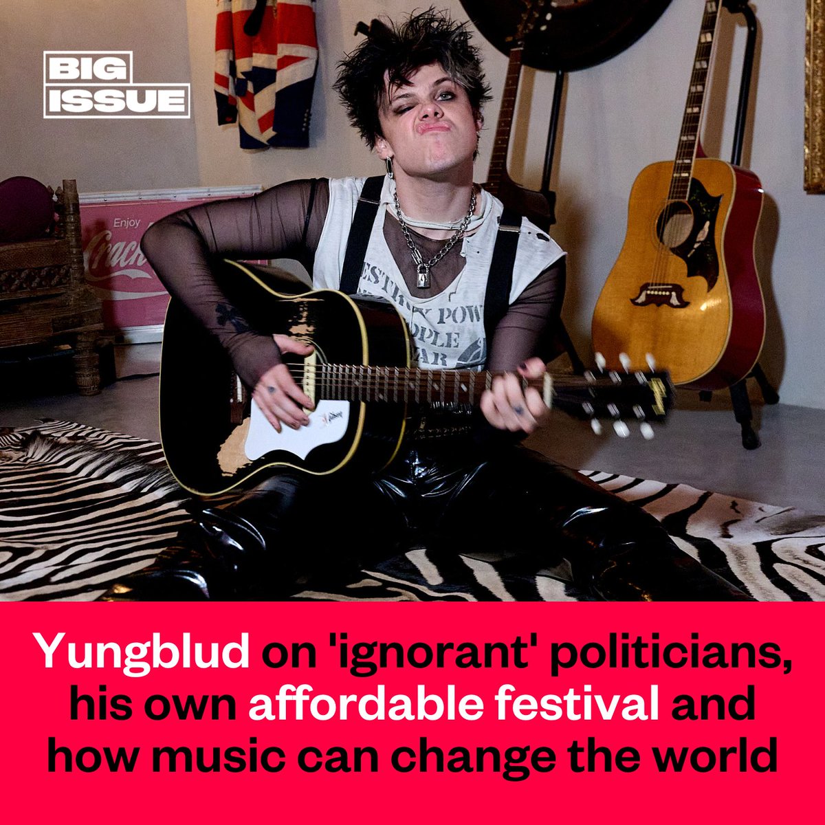 BigIssue's tweet image. If Rishi Sunak is trying to appeal to young voters, he’s doing it “completely f*cking wrong.”

That’s the damning verdict issued by @yungblud as he calls for the UK’s political class to join him at his new festival this summer.

Read on. ⬇️
bigissue.com/culture/music/…
📷: Dave Hogan