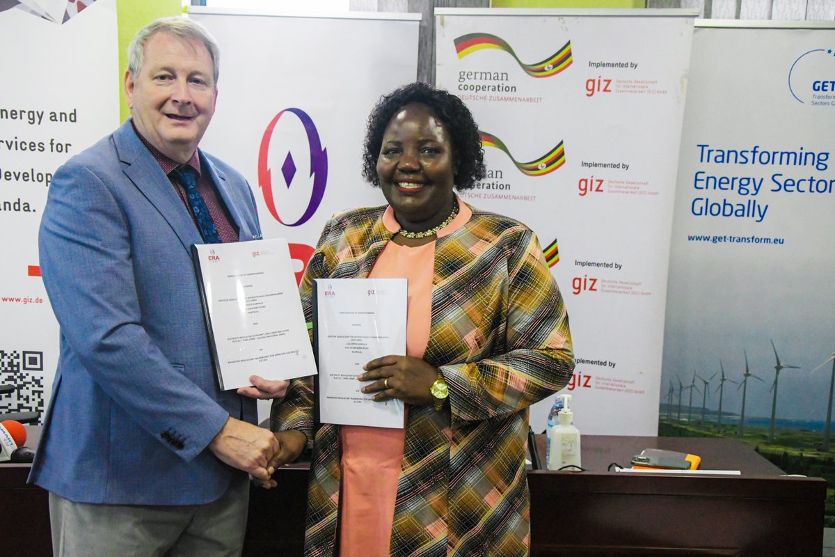 giz_uganda's tweet photo. 🌟 @GIZUganda and @ERA_Uganda have signed a Memorandum of Understanding, marking a significant step towards sustainable energy access and development. #EnergyPartnership. https://t.co/xSn3YyhTPu