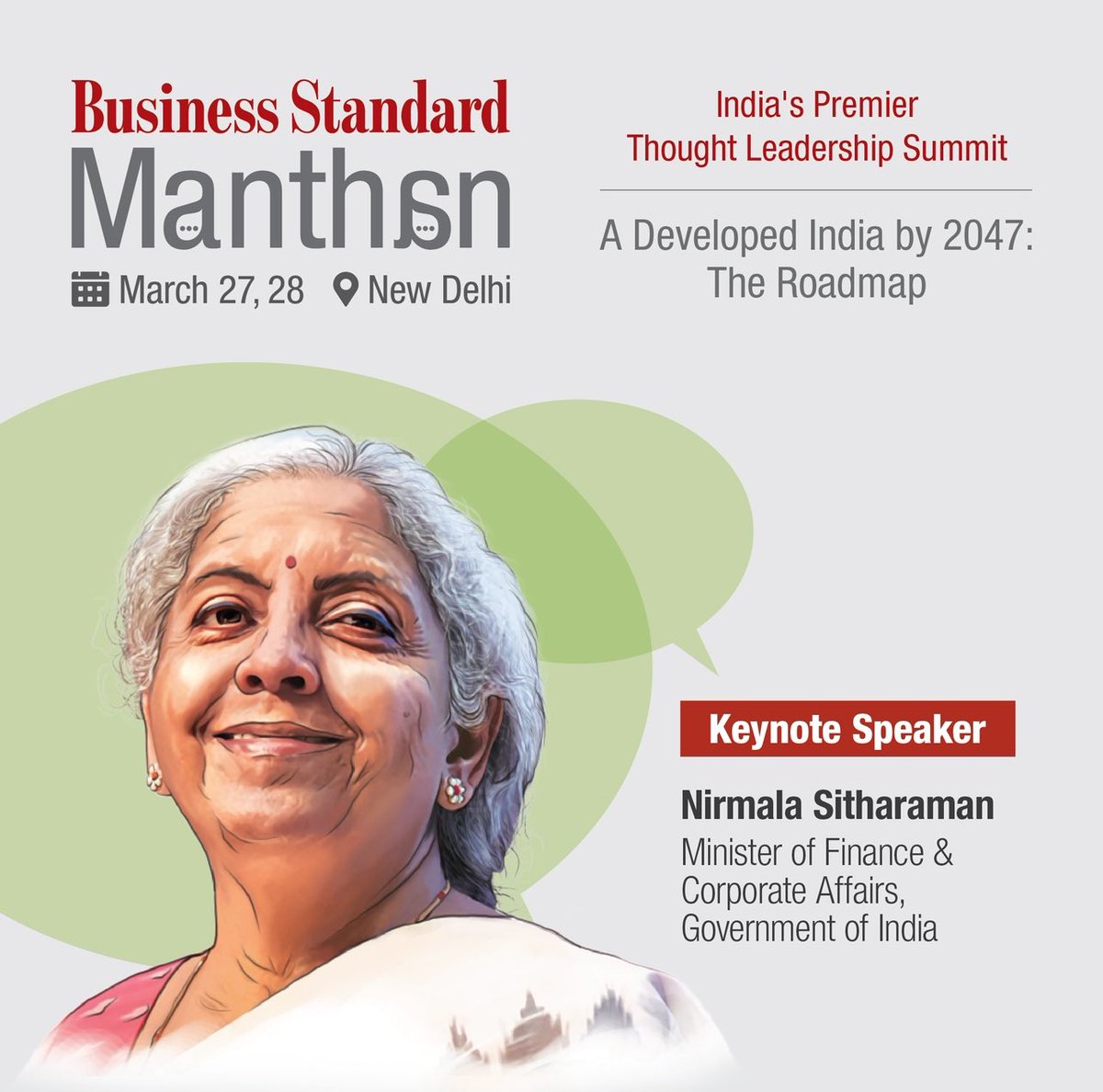 Join us as the Finance Minister @nsitharaman takes the stage to inaugurate the event with her keynote address and engage in a fireside chat with @AshokAkaybee discussing crucial economic matters shaping India's future. business-standard.com #bsmanthan #BSat50…