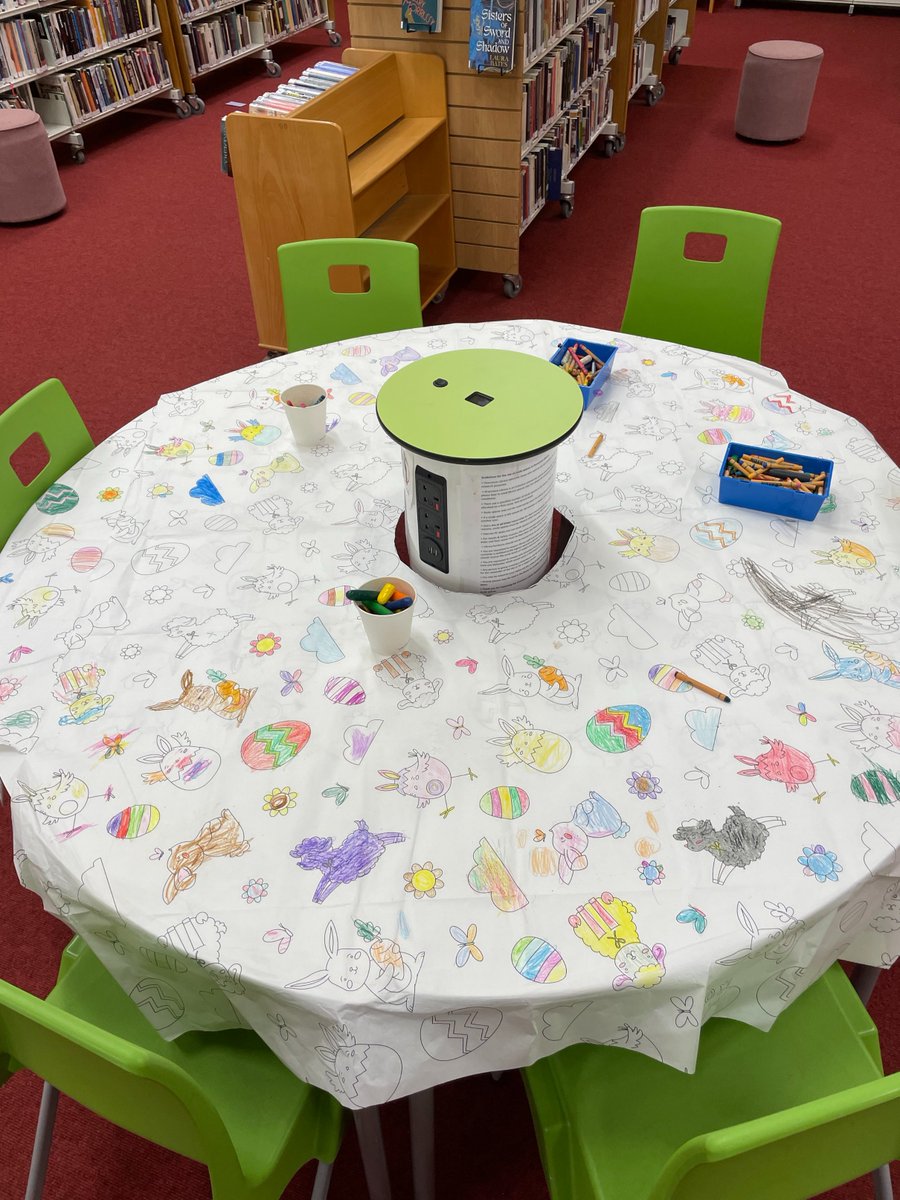 Children are loving our Easter table this year, even some grown ups too! Lots of fun colouring! #Easter #LoveLibraries #colouring @LibrariesIre @LibrariesGalway @oranmoreDOTie