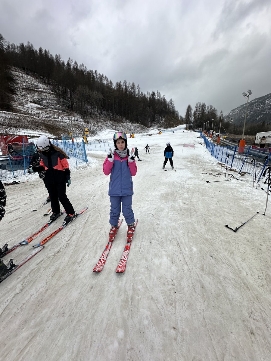 Day 2 in Badernocchia. Pupils already practising their turns on the nursery slope. #stmarksnews