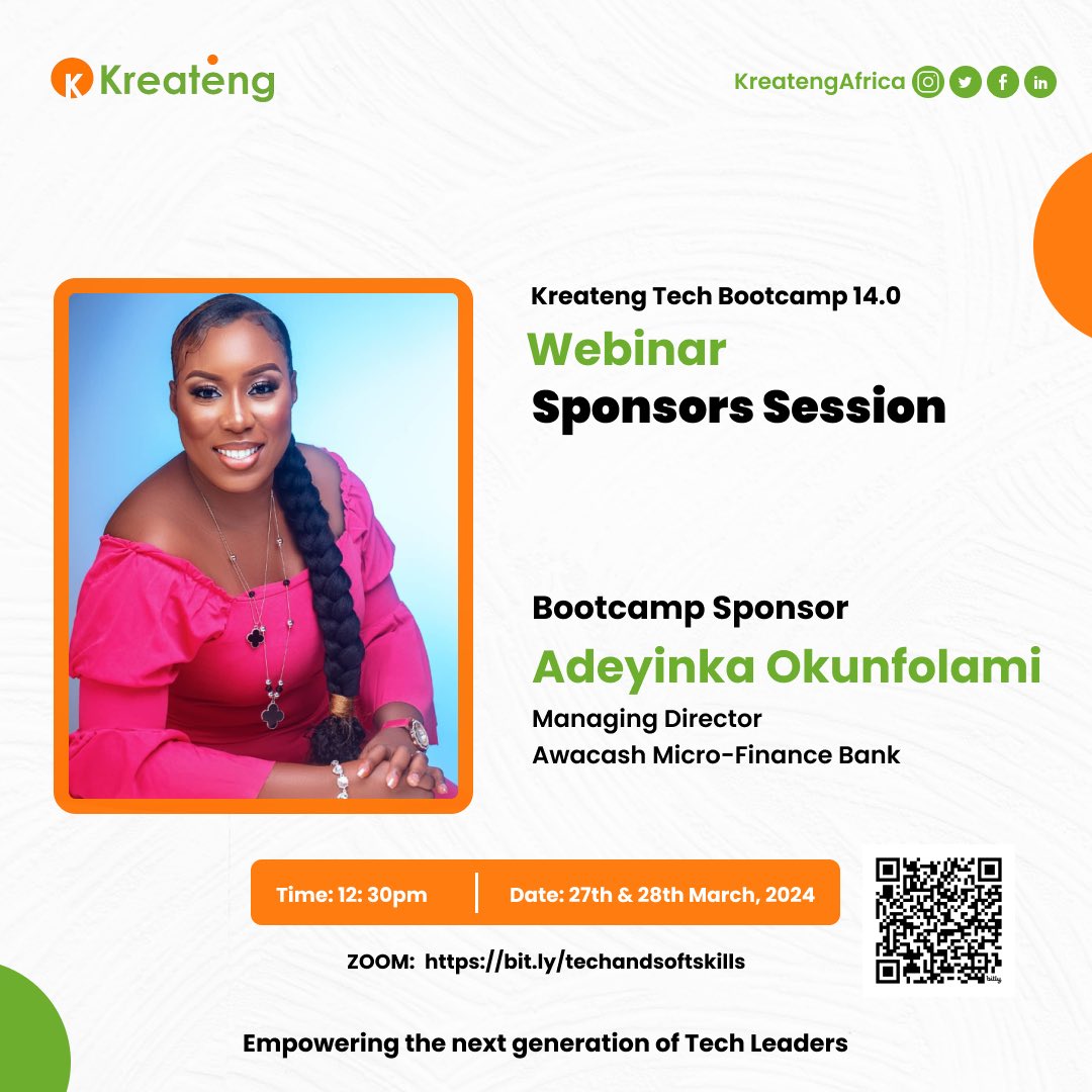 KreatengAfrica's tweet image. Attention job seekers! Kickstart your career with the Kreateng Tech BootCamp 14.0 Webinar Session on Tech and Soft Skills for Professional Success! March 27th &amp;amp; 28th, 2024 - Reserve your spot today and stand out in today&apos;s competitive job market! #TechBootCamp #CareerDevelopment