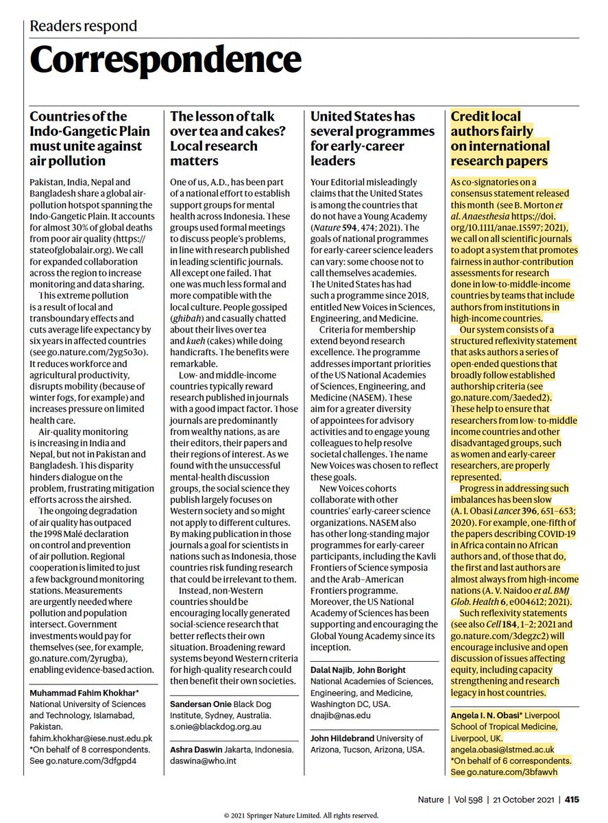 Something that has been weighing on my mind for a while - What can I do, in my role as Editor of a scientific journal, to help promote and credit fairly those authors from low-to-middle income countries on international research papers? This consensus statement is an excellent