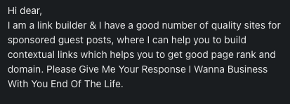The most compelling business proposal. I wanna business with you end of the life too.
