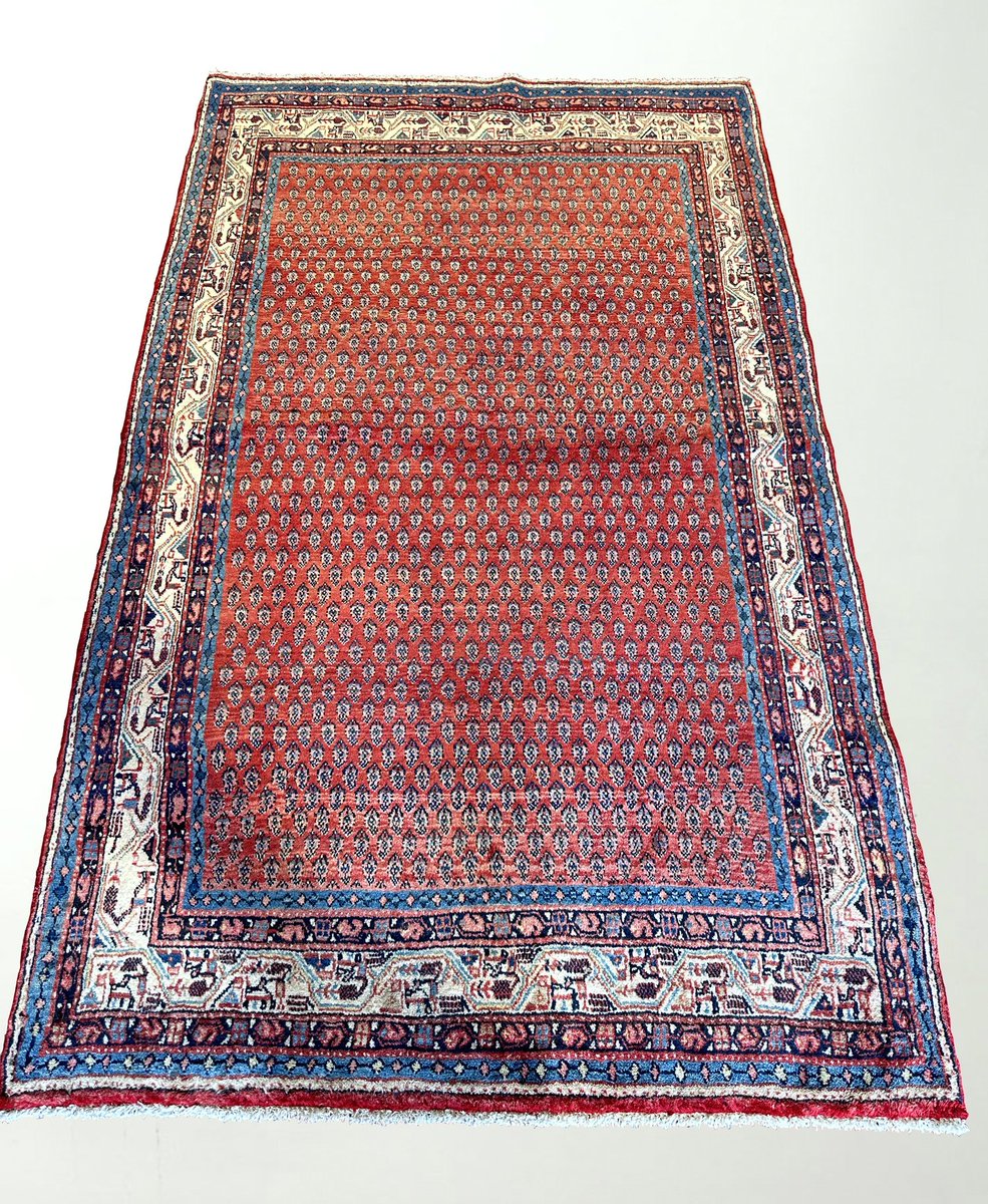 An extremely fine Mir rug from the North East of Persia featuring the historic Boteh (Paisley) design that dates back 2,500 years to the ancient Zoroastrians. Shop -> bit.ly/4bbYHaf #rug #shopsmall