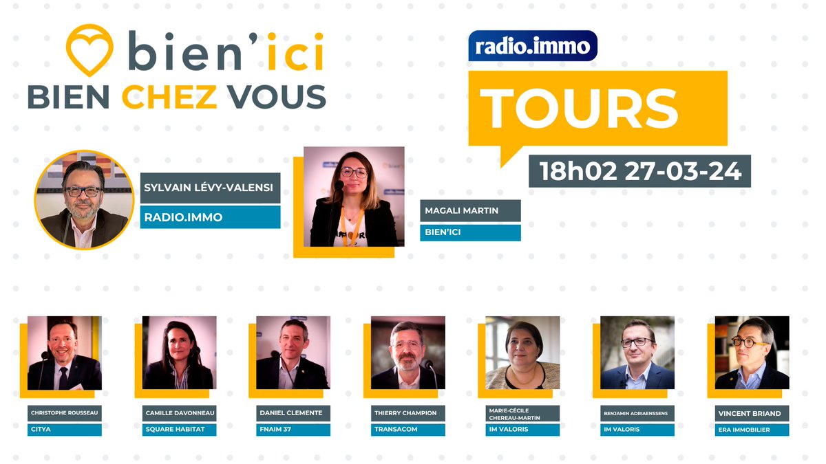 📆 RDV ce soir à 18H02 pour un nouvel épisode de notre série en partenariat avec @bienici : 'Bien'ici, bien chez vous' ! 🚨 Cette fois-ci, nous posons nos valises à Tours pour décrypter et analyser les tendances du marché immobilier local ! 🌟 Stay tuned !