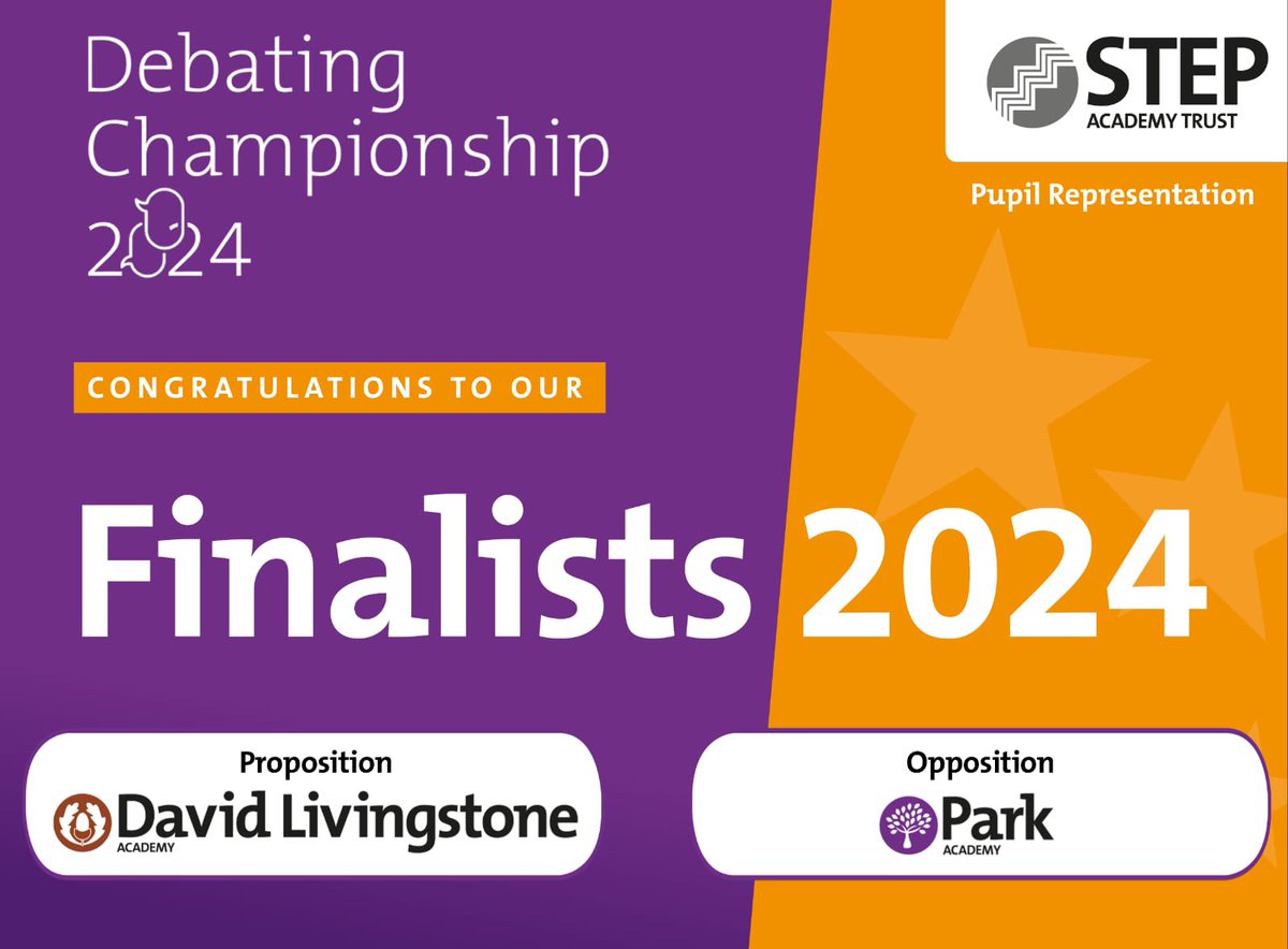 Good luck to the debating finalists taking part in today’s final @ParkAcad & @DL_Academy we know you will be amazing!