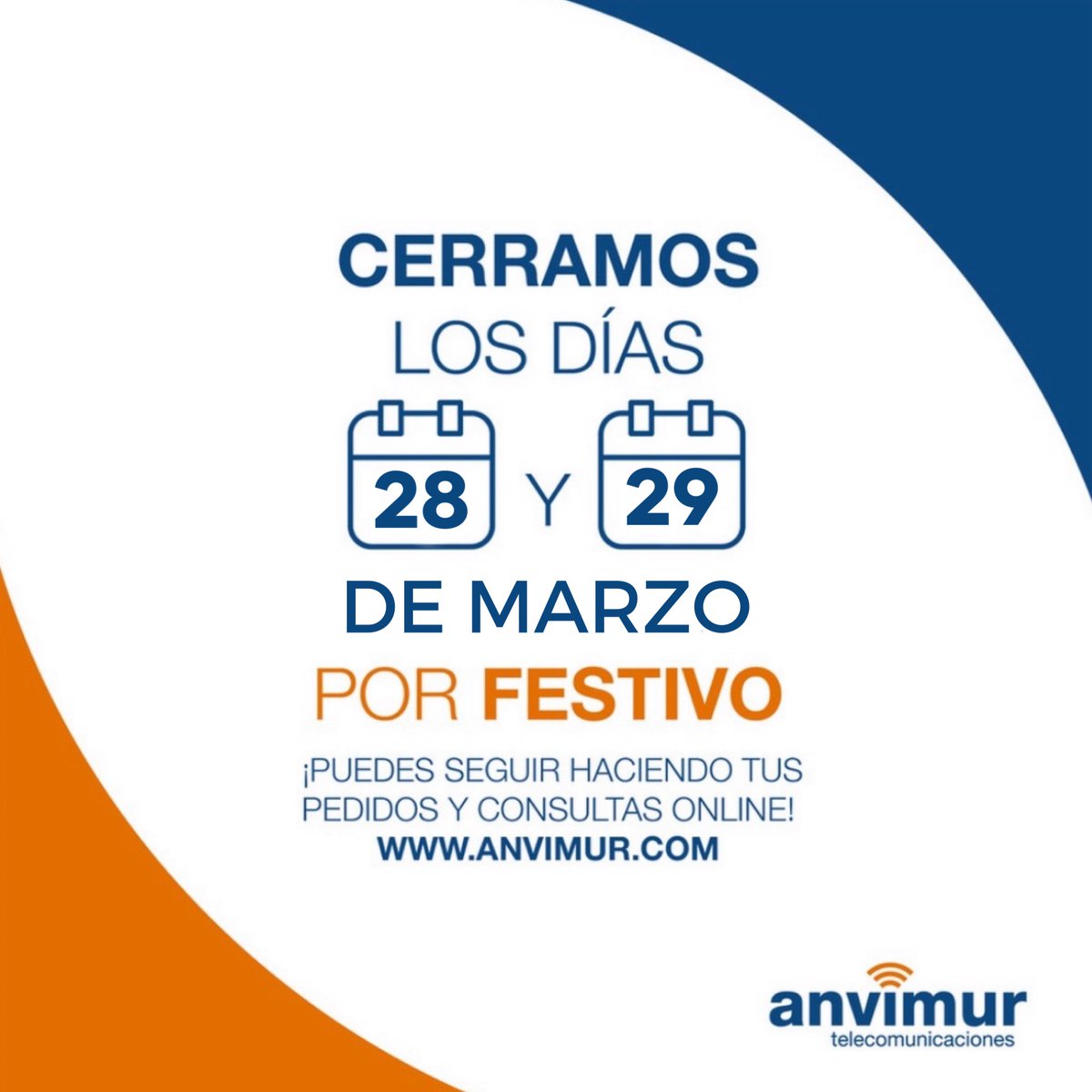 Anvimur's tweet image. Esta semana es más corta en ANVIMUR, puedes seguir consultando nuestros productos a través de la web anvimur.com 📲