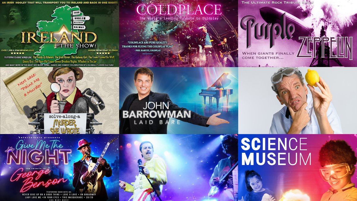 📣 ON SALE NOW! Here's everything on sale this week: John Barrowman, Henning Wehn, Solve-Along-A-Murder-She-Wrote, Ireland The Show, Coldplace, Purple Zeppelin, Give Me The Night, Majesty & Science Museum Live! Get your tickets now! 🔗parkwoodtheatres.co.uk/the-hawth/what…
