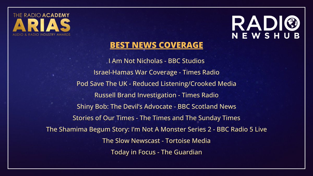 Also so happy that The Story (the artist formerly known as Stories of times) has been nominated for Best News Coverage. Everyday @ManveenRana, @LukeJones & a team of brilliantly talented producers and colleagues work tirelessly to bring you our daily news fix. @thetimes