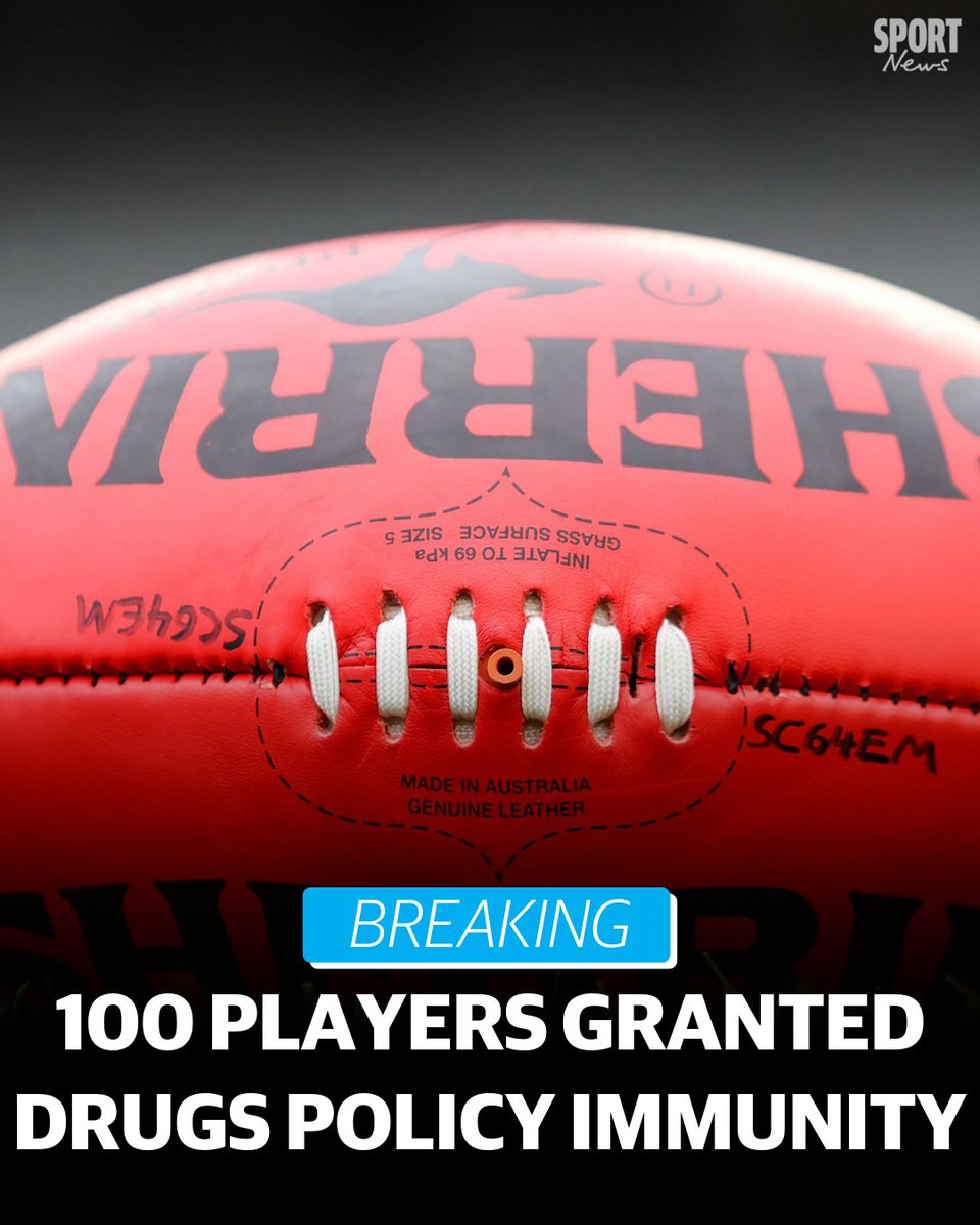 superfooty's tweet image. About 100 current players have been granted secret immunity from the AFL’s three-strike drugs policy, clubs’ medical officials say, as the league is accused of “aiding and abetting” illegal drug abuse.

EXPLOSIVE DETAILS: tinyurl.com/5d8jnscc