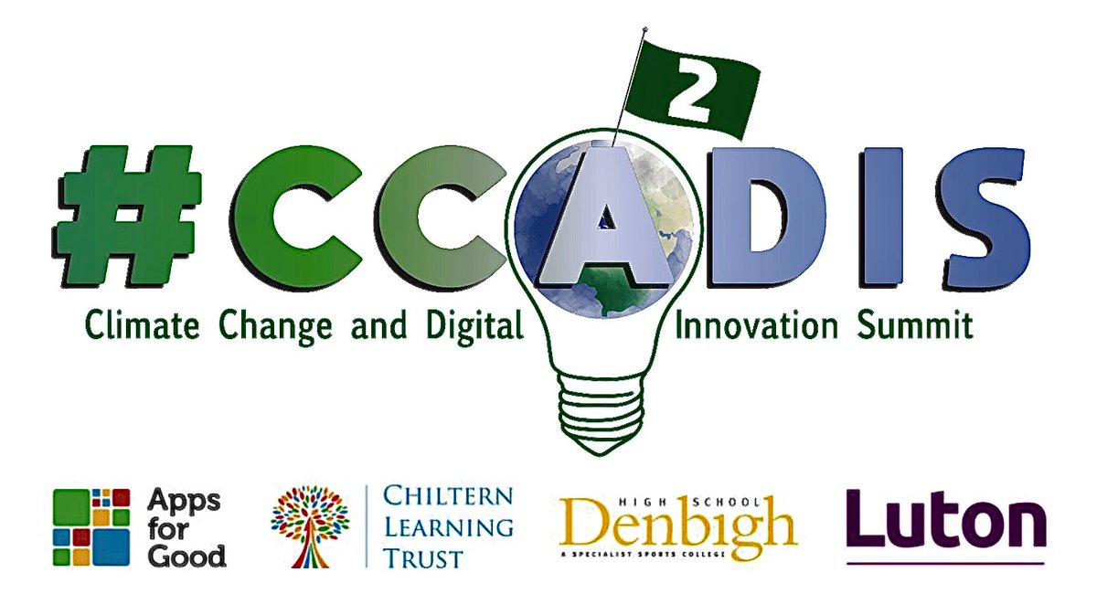 We are delighted to be hosting the second Climate Change and Digital Innovation Summit #CCADIS in Luton on 26th April in partnership with @AppsforGood @ChilternLT and @lutoncouncil. Proud that it will be presented by our award winning #Design4SDGs @Bett_show students! @EvoHannan