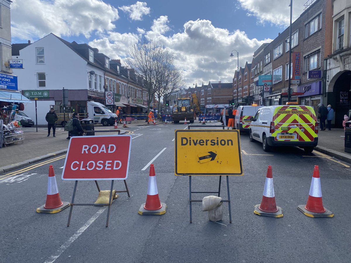 Mitcham road closed again! #Tooting