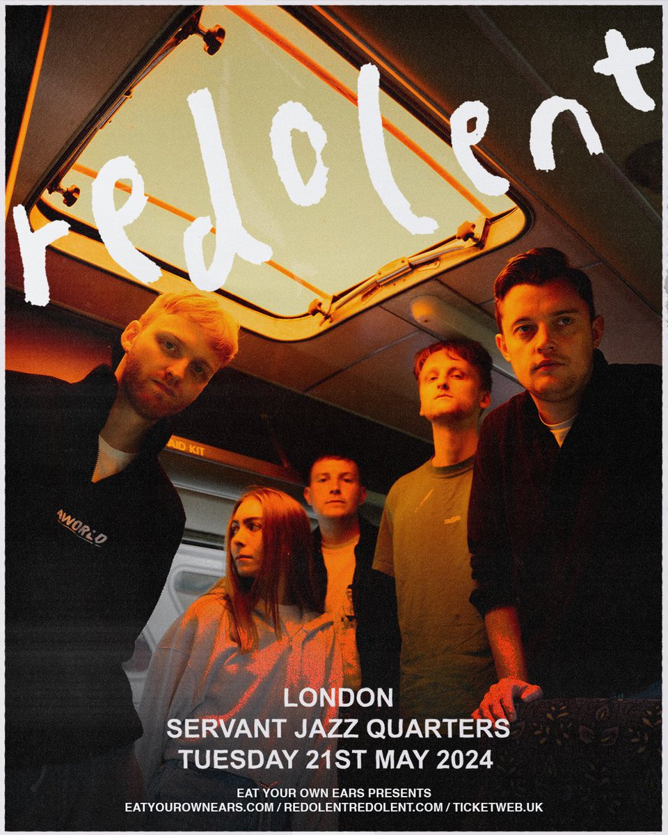 🗓️We are pleased to announce Scottish electronic-indie band <a href="/redolentband/">rEDOLENT</a> plays @ServantJazz on 21st May.

Tickets are on sale now at 
🎟️ eatyourownears.com/redolent