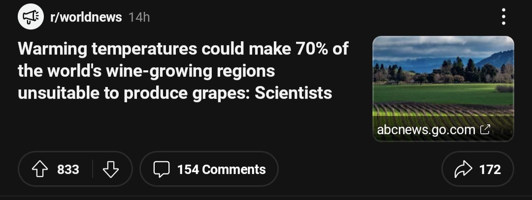 I've said it before and I'll say it again. Climate change is an English conspiracy to make French wine worse and English wine better. All this in an attempt to piss of the French.