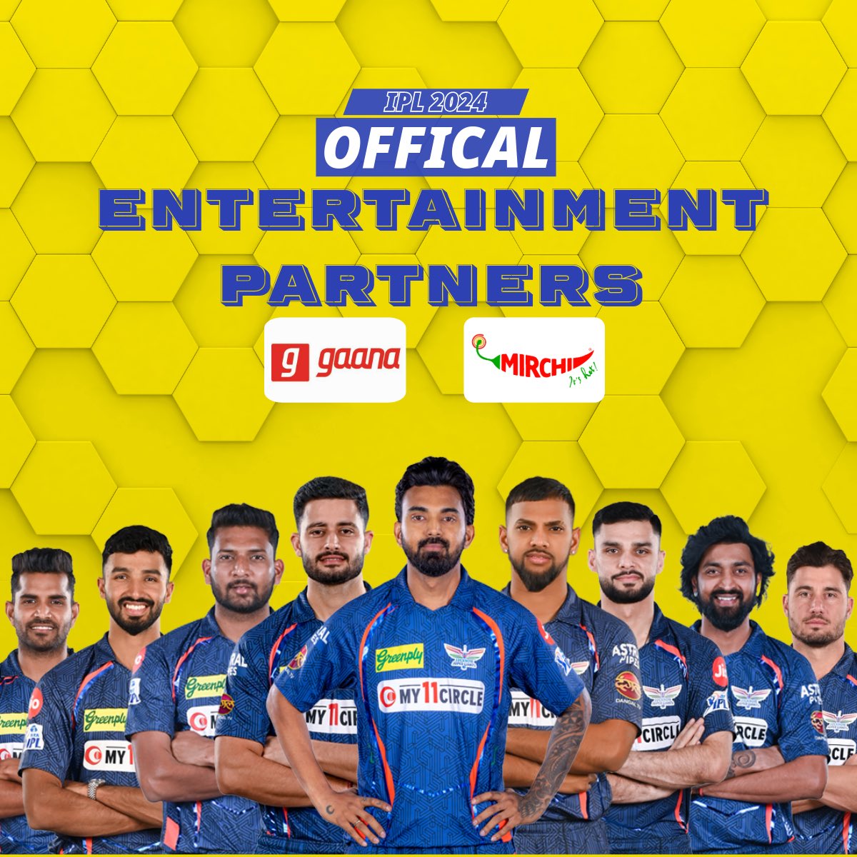 It’s final now 😉 We are official Entertainment Partners with Lucknow Supergiants #LucknowSupergiants #LSG #RPSGsports #RadioMirchi #MirchiPlus #Mirchi #Gaana