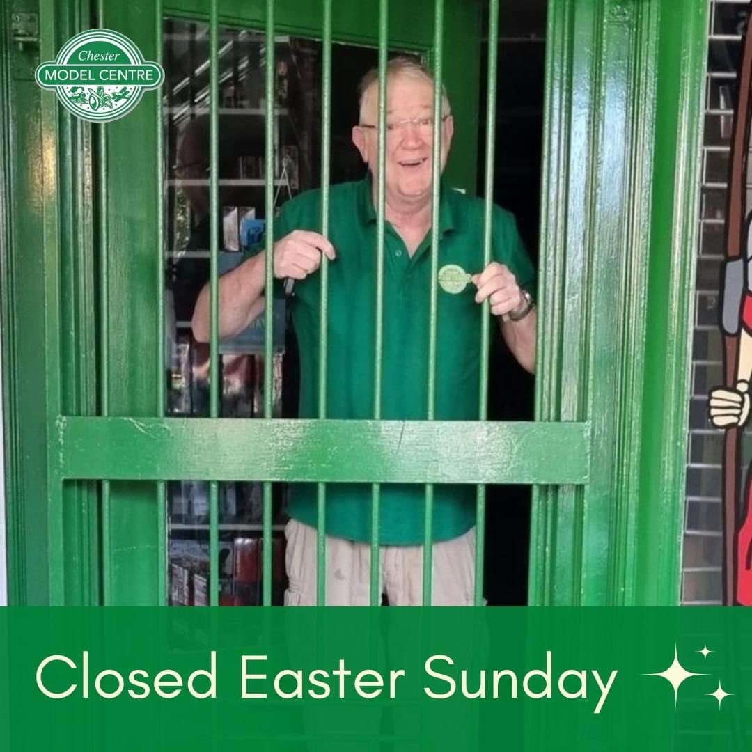 It's that time of year when Paul takes a day off! 😲We might lock him in the shop so he can sort the stock room out but that’s yet to be determined 😂 Open 10am-5pm Mon-Sat, closed Easter Sunday. 📍 71-73 Bridge Street Row, Chester CH1 1NW #chester or chestermodelcentre.com