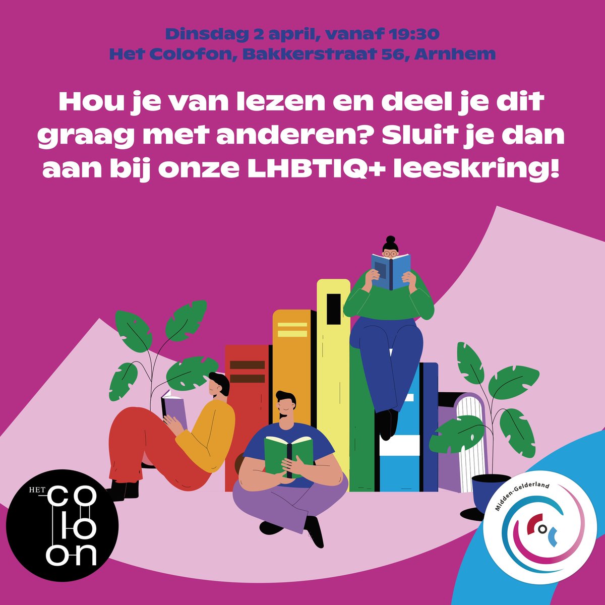 Ontdek de magie van lezen in onze LHBTIQ+ Leeskring! 📚 Op 2 april nodigen we je uit voor een inspirerende avond vol boeiende verhalen en nieuwe ontmoetingen. Mis deze kans niet om je horizon te verbreden! 🌈