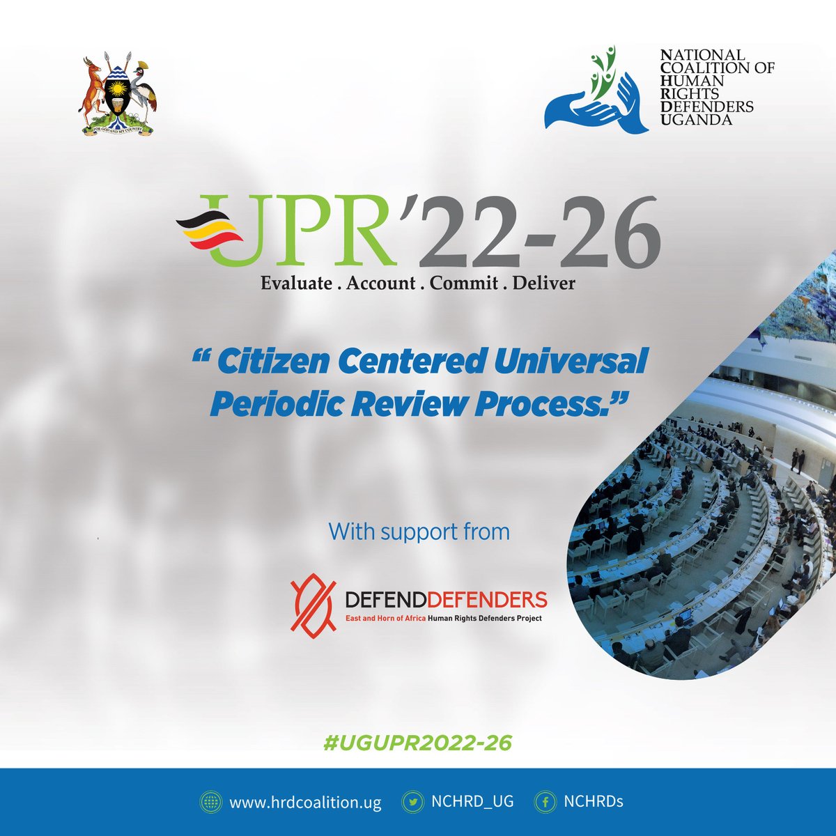📢We are excited to hold our Mid term Universal Periodic Review Conference under the theme "Citizen Centered Universal Periodic Review Process". This is supported by <a href="/DefendDefenders/">DefendDefenders</a> 
#UGUPR2022_26
#TogetherWeDefend