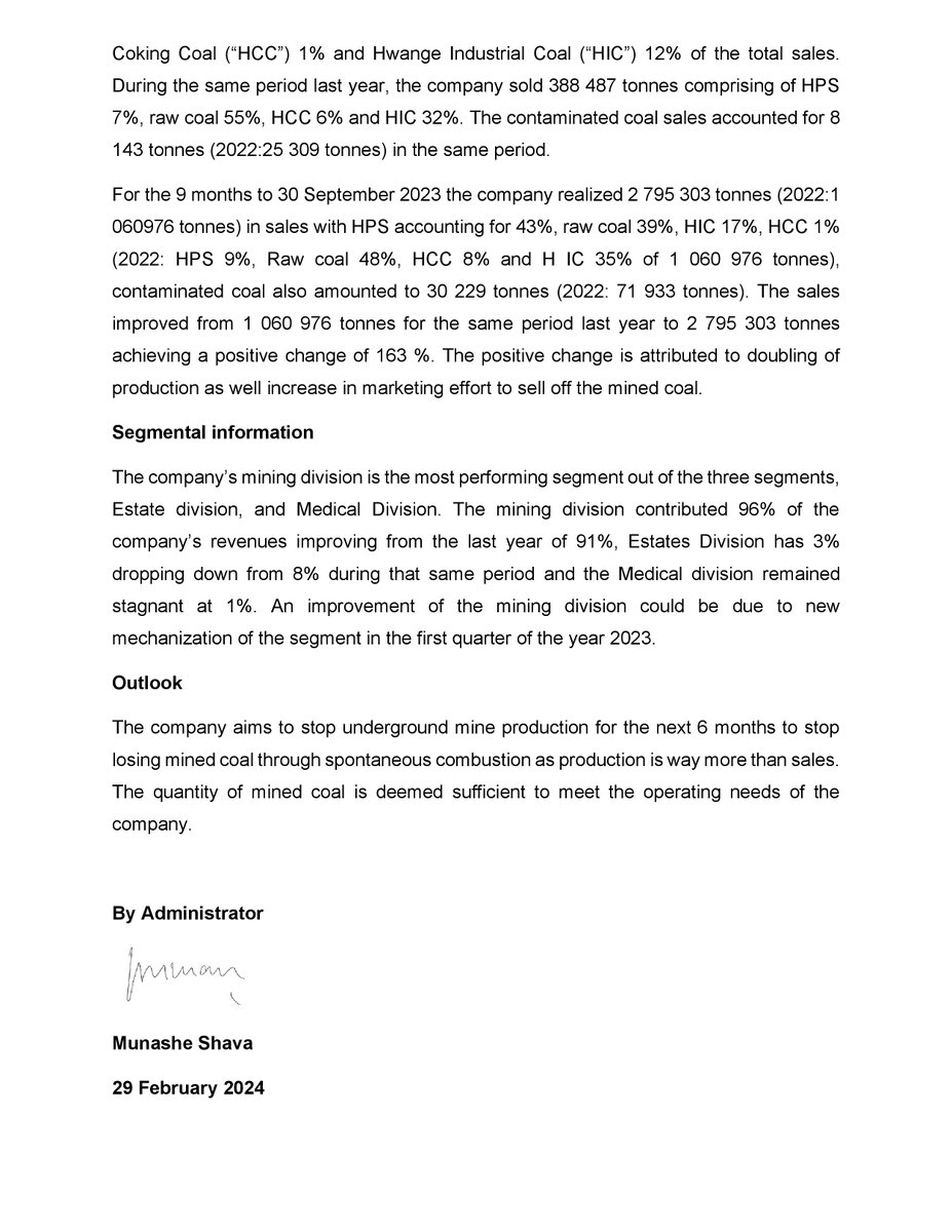 EFESECURITIES's tweet photo. TRADING UPDATE FOR THE QUARTER ENDED 30 SEPTEMBER 2023 https://t.co/6lvYhbbUJp