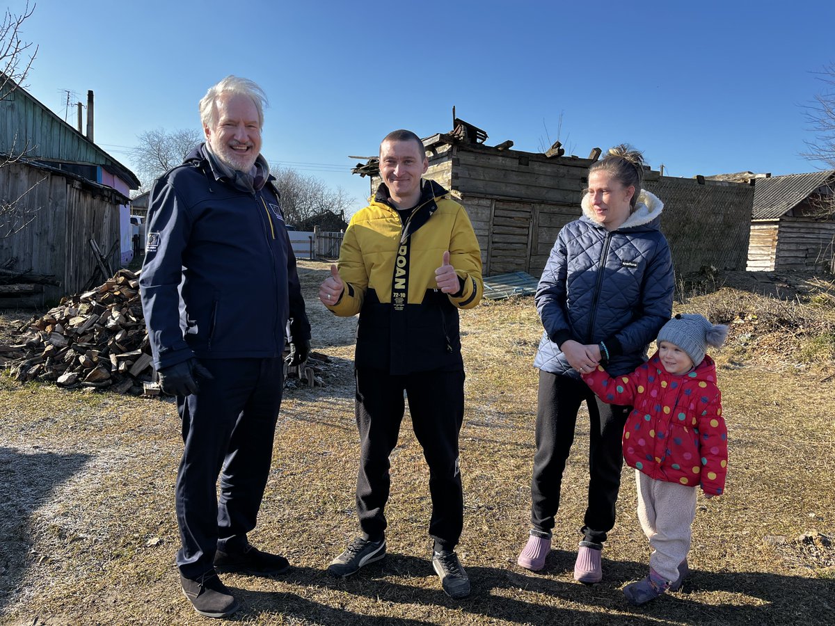'The grant let us buy 3 trucks of firewood for this winter, and we'll have enough for the next!' Oleksandr, Tetiana and their six children🧒🤱 were able to keep their home warm during the winter thanks to financial support from the EU and @DRCinUA.