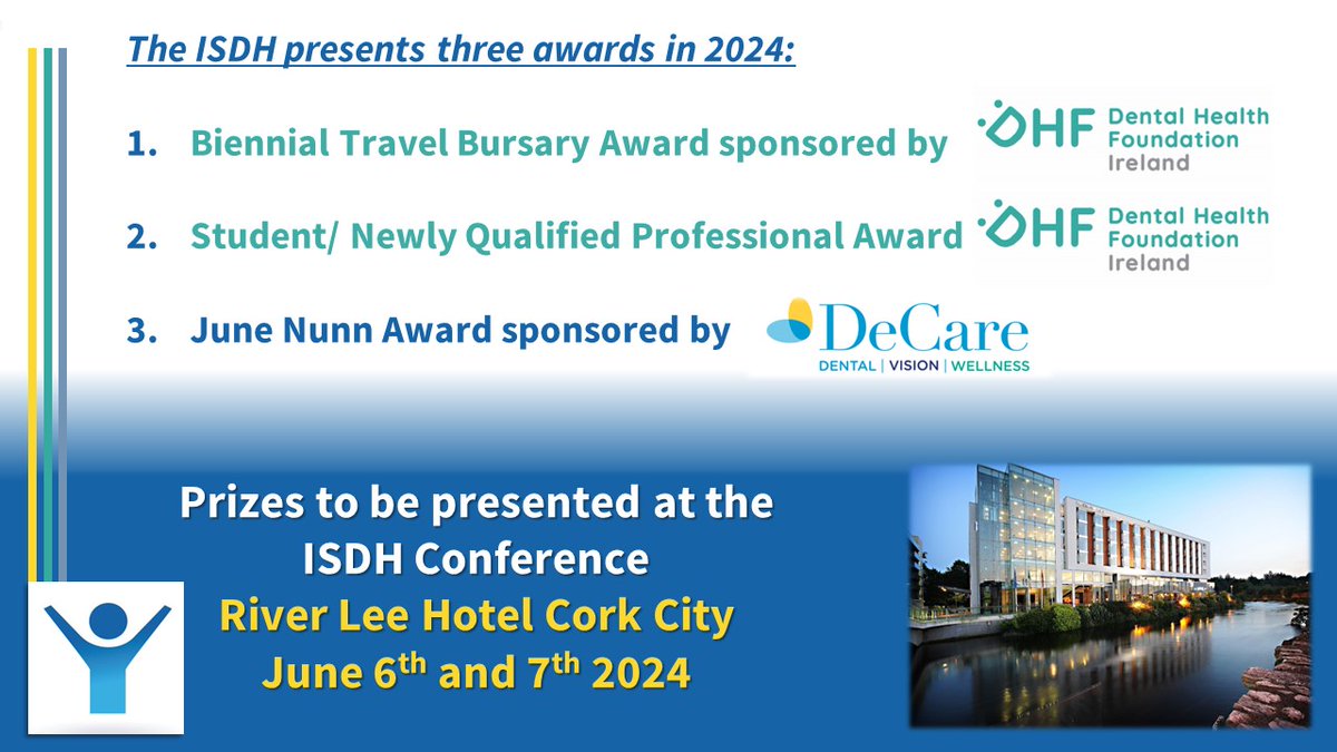 Happy Easter to ISDH members! We have 3 prizes sponsored by @DHF_Ireland and @DeCareDentalIE Why non enter? Awards to be presented at the Cork Conference. Full details here isdh.ie/bursaries-and-… and isdh.ie/conference-202… #specialcaredentistry