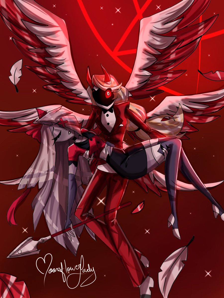 _Moonflowerlady's tweet photo. Charlie x Vaggie 
.
.
.#HazbinHotelCharlie #HazbinHotelVaggie 
#chaggie #chaggiefanart #HazbinHotelFanart #artistsontwitter #smallartist #fandom #HelluvaBoss #charlie https://t.co/DgnPPZ0Knx