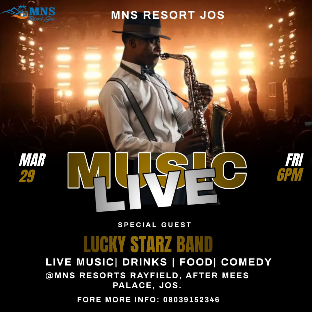 Lovers of good live music, MNS Resort is bringing the biggest liveband in the city of Jos 🔥🔥

Come let's celebrate good Friday in grand style!!