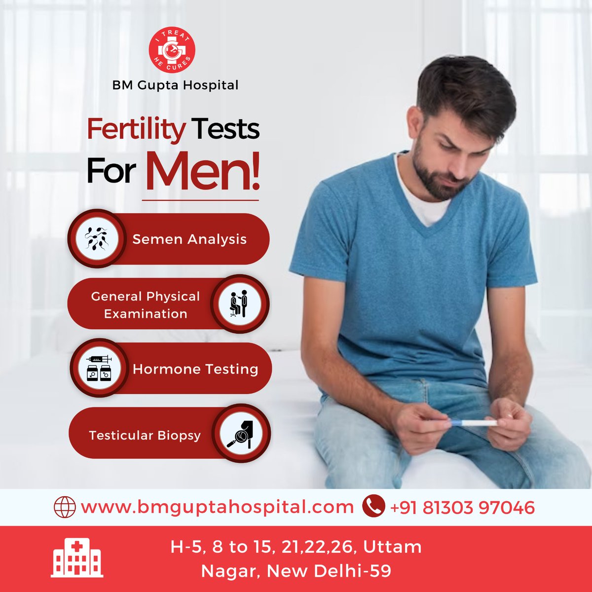 Fertility tests for men involve semen analysis to assess sperm count, motility, and morphology, aiding in diagnosing potential infertility issues. #healthcare #MaleFertilityTesting #SemenAnalysis #SpermCount #SpermMotility #SpermMorphology #MaleInfertility #FertilityAssessment