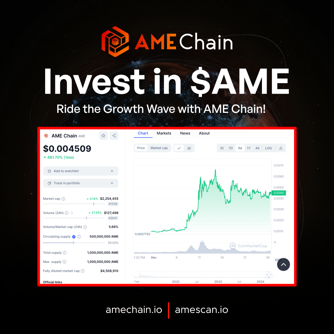 🚀 Secure Your Future with AME Chain! 🌊 Exciting news for investors: AME Chain has surged over 500% from its bottom, signaling a promising trajectory for the future! ⬆️ Now is the opportune moment to dive into the world of quantum-secured blockchain technology with AME. Why…