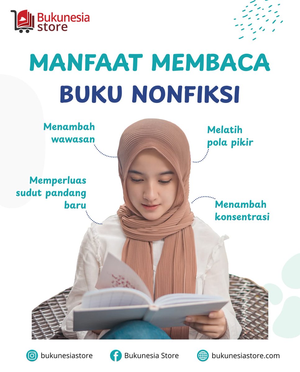 Membaca itu banyak sekali manfaatnya dalam kehidupan kita. Banyak dijumpai jenis buku fiksi nonfiksi nonfikasi. Nah kali ini mimin mau ngasih tau manfaat membaca buku nonfiksi🤩

#bukunesiastore #tipsmembaca #bukunonfiksi #manfaatmembaca