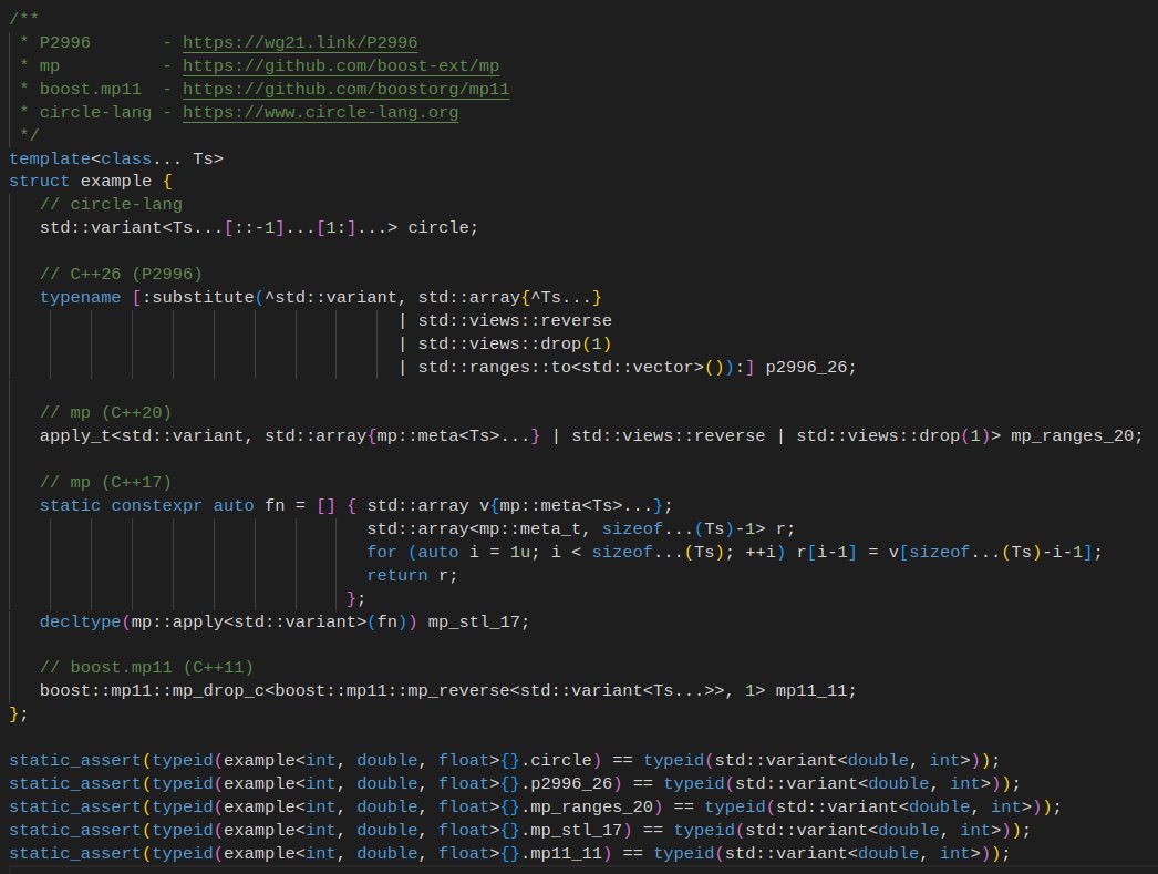krisjusiak's tweet image. [#cpp11-#cpp2X] Different styles of template meta-programming
godbolt.org/z/seKfE1qdb
circle.godbolt.org/z/6a4z8r6TW
[compilation times comparison coming next...]