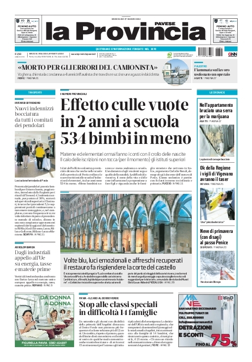 La #primapagina della @provinciapavese oggi in #edicola #Pavia #Vigevano #Voghera #gruppoGedi