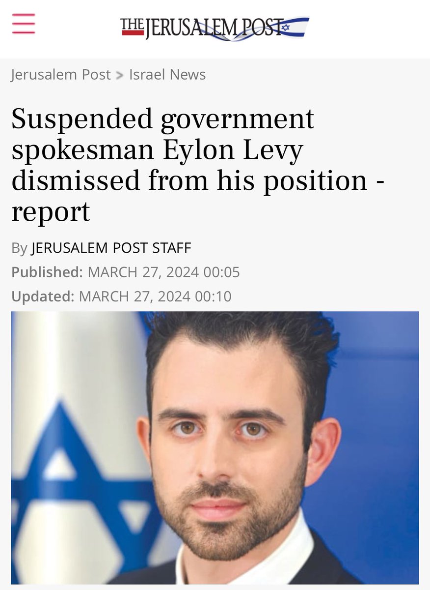 The reason the formal sacking of @EylonALevy pleases me so much is thinking about just how devastated and betrayed he will feel. @EylonALevy has prostituted himself to the entire planet, in support of Israel’s genocide, showing a loyalty to his genocidal politicians like no…