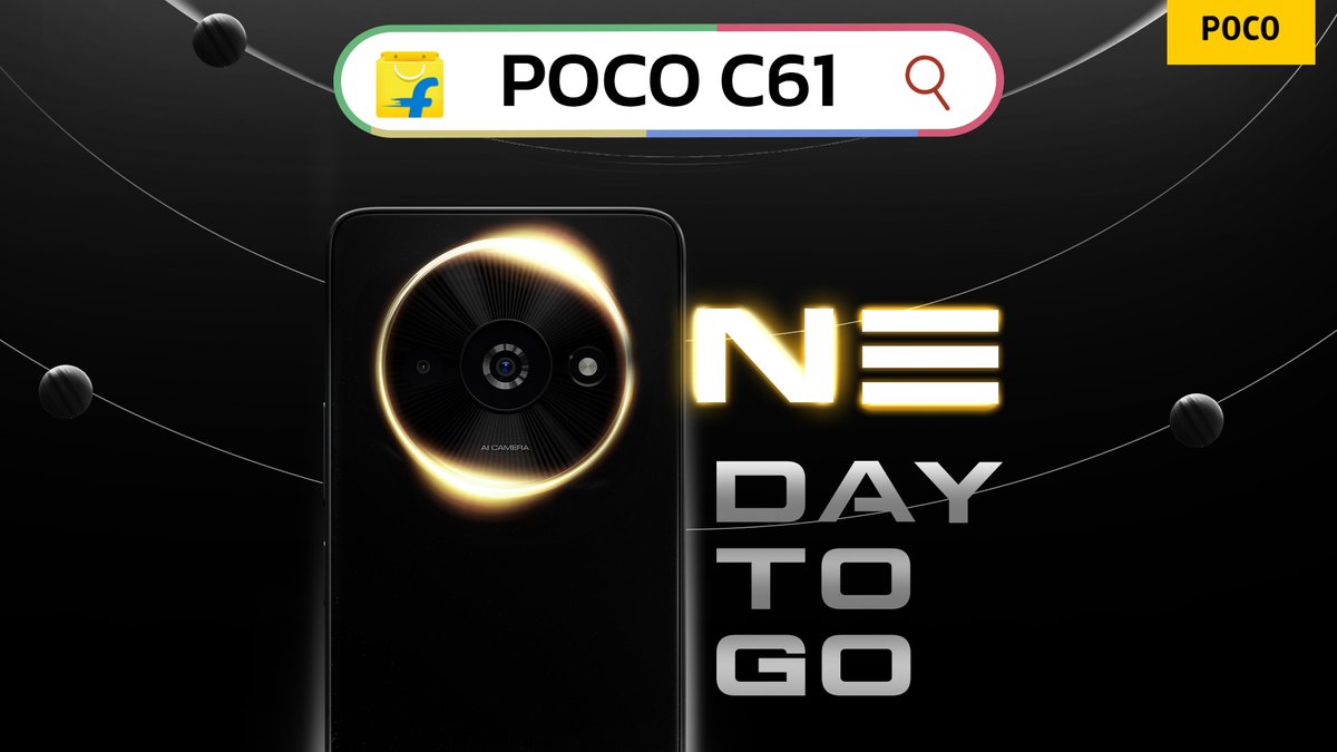 One day to go until the hype takes over. First sale tomorrow at 12:00 PM on @Flipkart Know more👉bit.ly/3U1BDEB #POCOC61 #BeyondStunning #POCOIndia #POCO #MadeOfMad #Flipkart