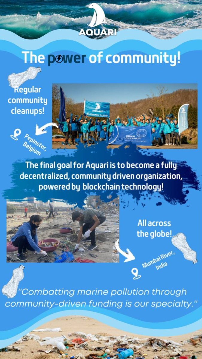 Aquari crypto for the real world. #dao #onlyoneearth #plasticpollution #crypto #aquari #web3 #climatechange #pancakeswap #plasticfree #blockchain #rivercleanup #globalchange #cleanocean #cryptocurrencies #globalwarming #beachclean #pollution #bnbsmartchain #beachcleanup