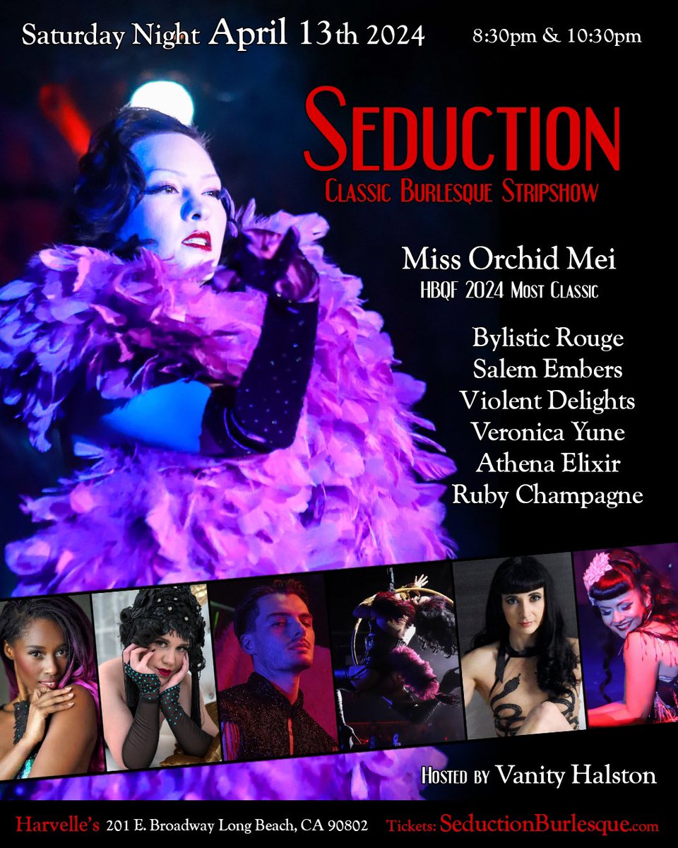 Seduction Returns to Harvelle’s in Long Beach, CA Sat. April 13th 💋 Tickets Now Available. Come, Be Seduced  

 💋 Use Promo Code STRIPSHOW for $5 off

eventbrite.com/e/seduction-cl…