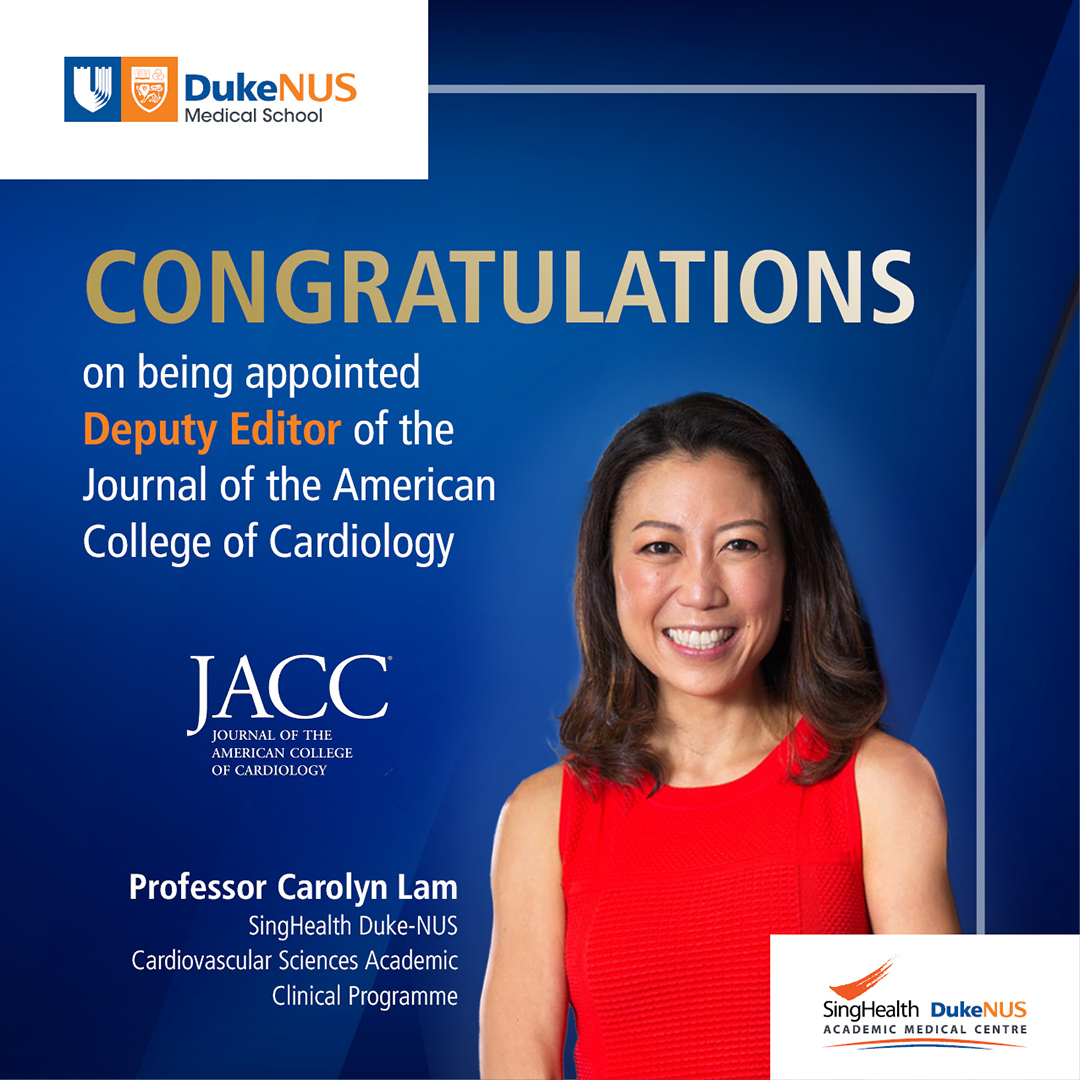 Exciting News! Professor Carolyn Lam has been appointed Deputy Editor of JACC under the leadership of incoming Editor-in-Chief Professor Harlan M. Krumholz. Read more here: acc.org/Latest-in-Card… #DukeNUS #GreaterThingsHappenHere #Cardiology #Research @JACCJournals